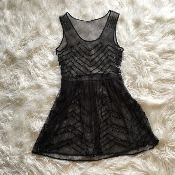 Dresses & Skirts - ✨Free people beaded mesh slip on🌹